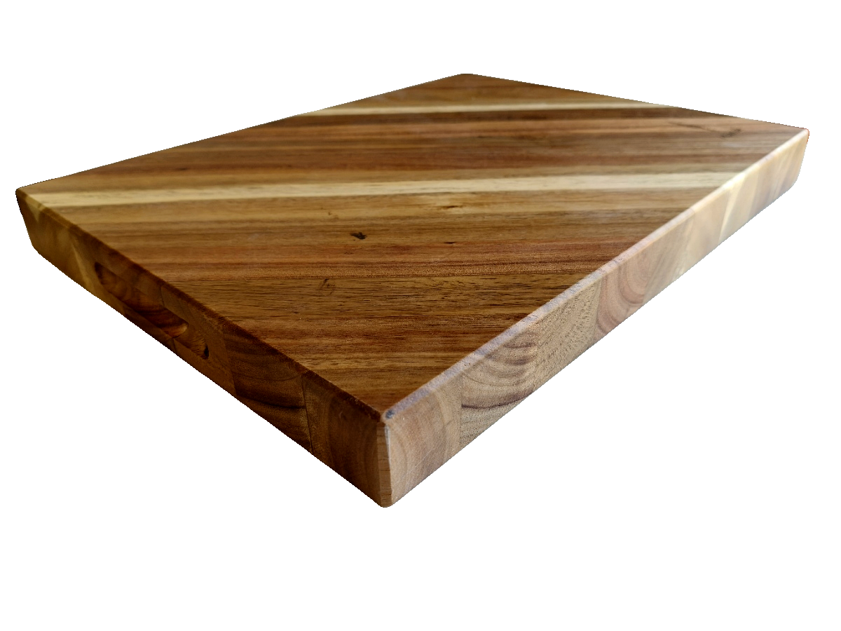 Acacia Wood Cutting Board, Japanese Style Butcher Block with Handles