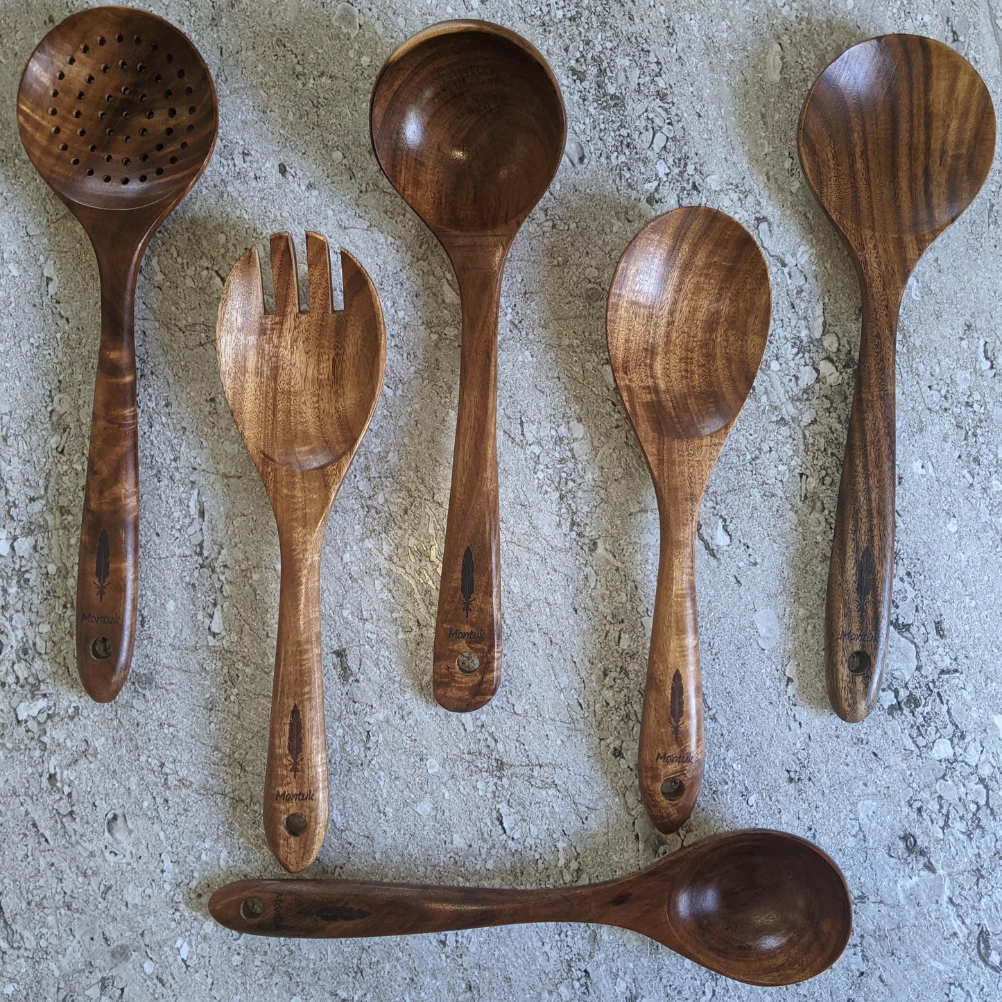Montuk 10 Pcs Natural Teak Wood Cooking Utensils Set for Kitchen, Spoon Set.