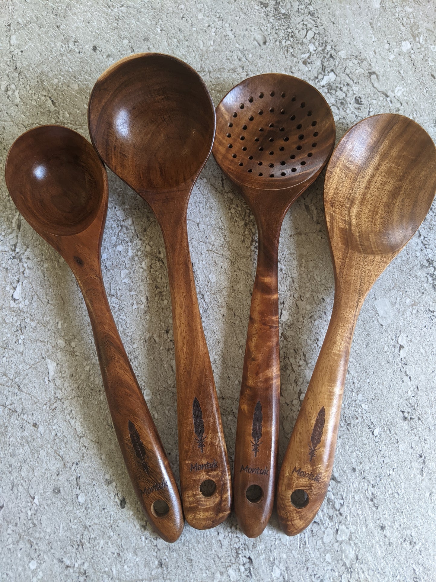 Montuk 10 Pcs Natural Teak Wood Cooking Utensils Set for Kitchen, Spoon Set.