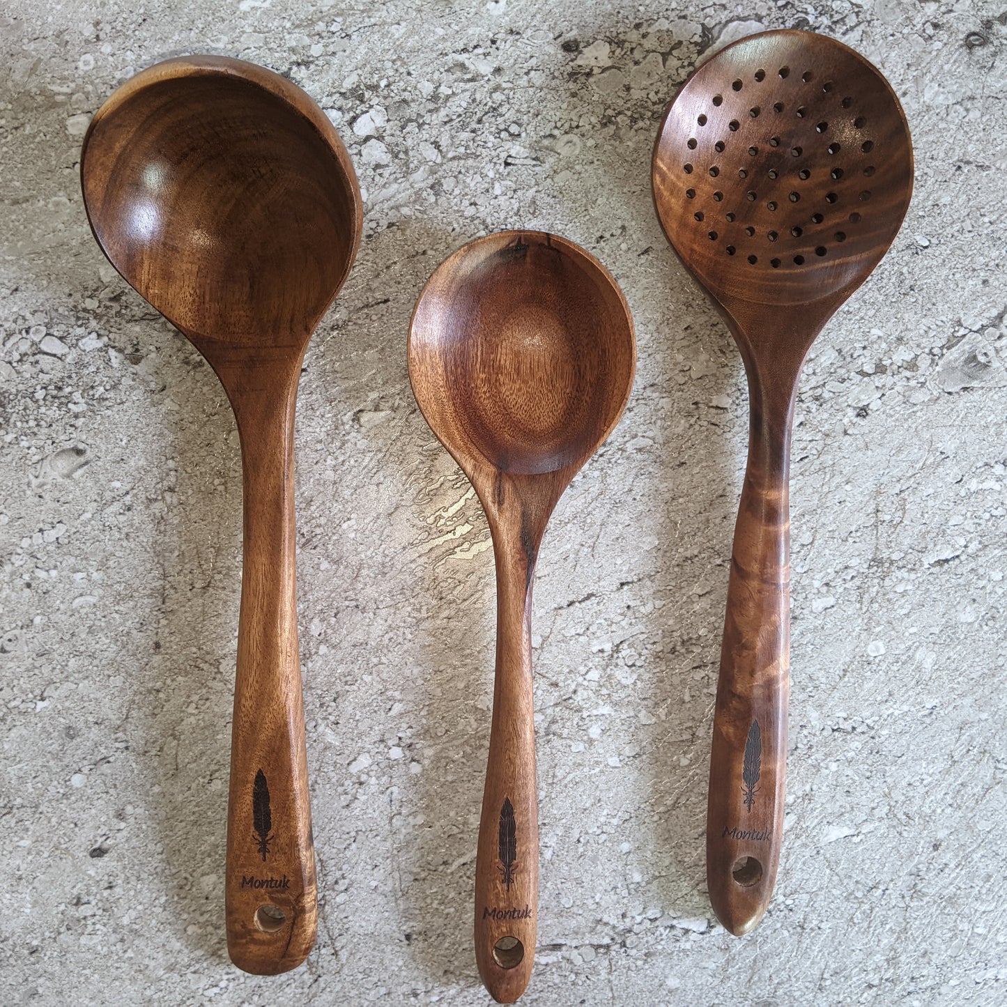 Montuk 7 Pcs Natural Teak Wood Cooking Utensils Set for Kitchen, Spoon Set.
